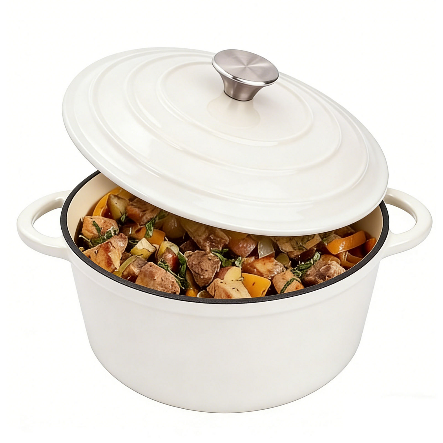 6.5 QT Enameled Cast Iron Dutch Oven with Lid, Nonstick Cookware for Baking, Roasting, Braising & Cooking, Dual Handles
