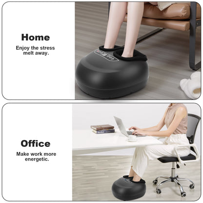 Foot Massager with Heat & Deep-Kneading, Air Compression Shiatsu Foot Massage for Plantar Fasciitis, Circulation, Relaxation & Gift