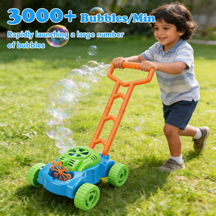 Bubble Lawn Mower for Toddlers 1-3, Kids Bubble Machine for 1-Year-Old Boys Toy Gifts, Gardening Easter Basket Stuffers Birthday Toys, Push Summer Outdoor Toys for Preschool Baby Boys Age 1 2 3
