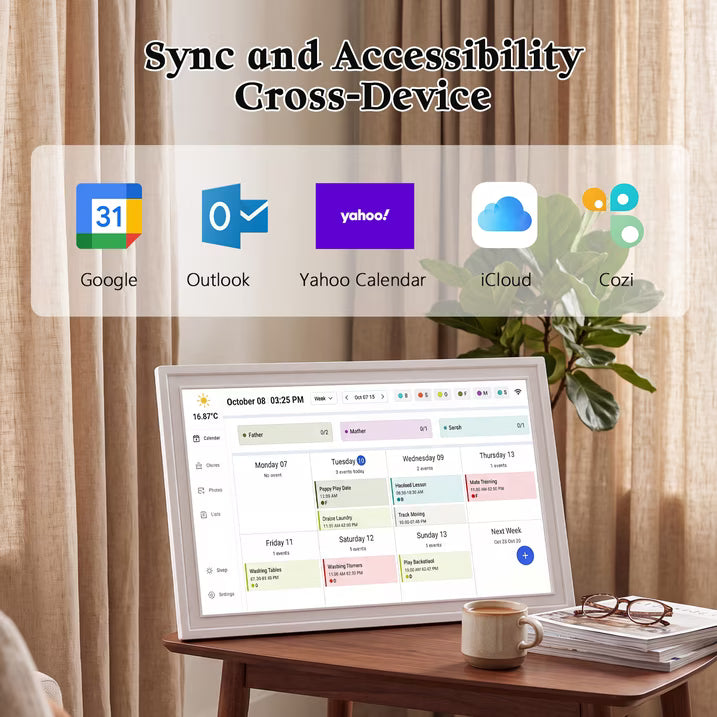 Smart Digital Calendar 21.5 Inch Touchscreen WiFi Interactive Display Digital Calendar Planner with APP 32G Memory