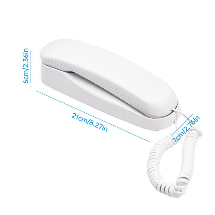 Slimline Wall-Mountable Basic Corded Telephone No AC Power Required