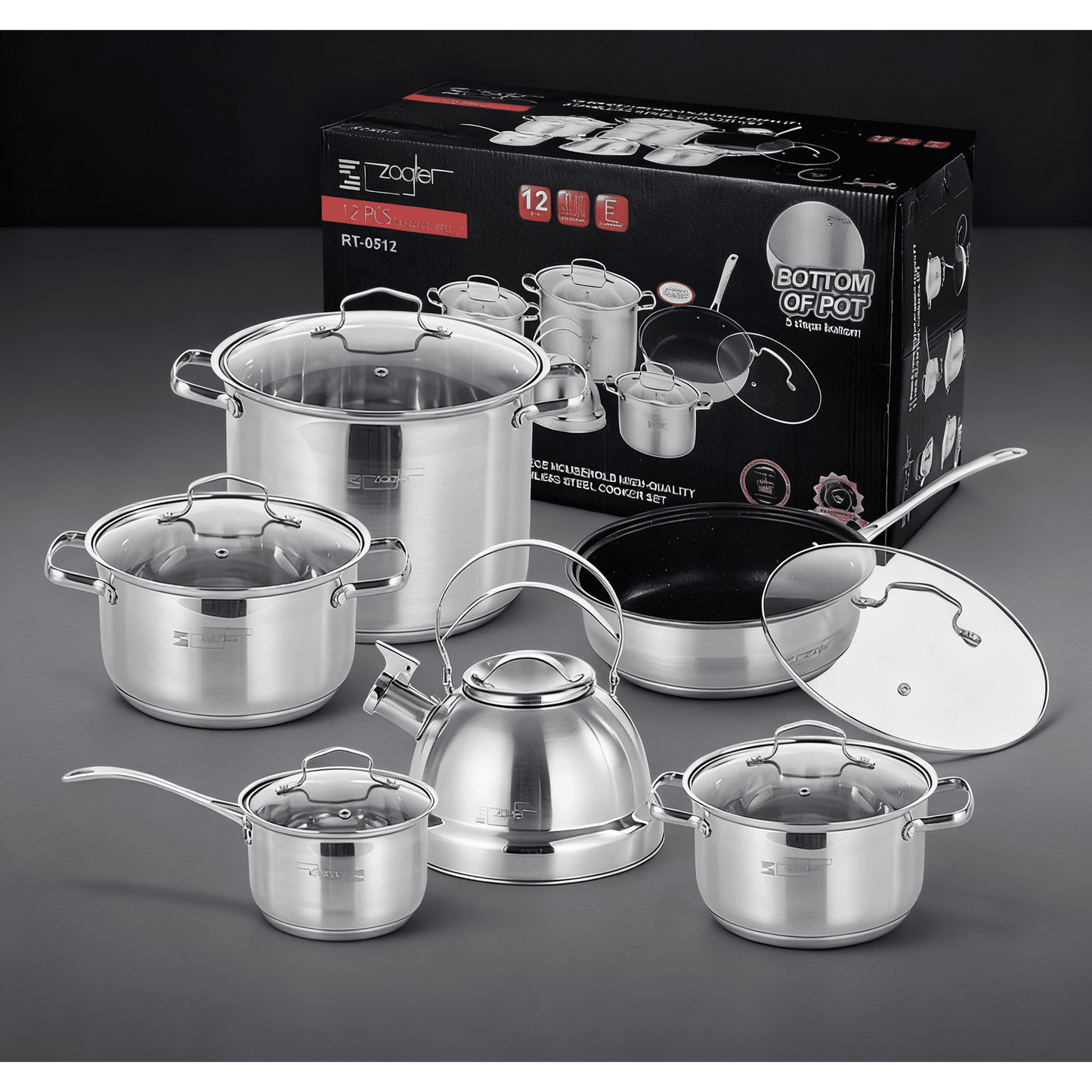14 PCS Stainless Steel Cookware Set, Pots and Pans Set with Lids Non Toxic, Kitchen Induction Cookware with Utensil Sets For Oven & Dishwasher ,Heavy Premium Kitchen Cooking