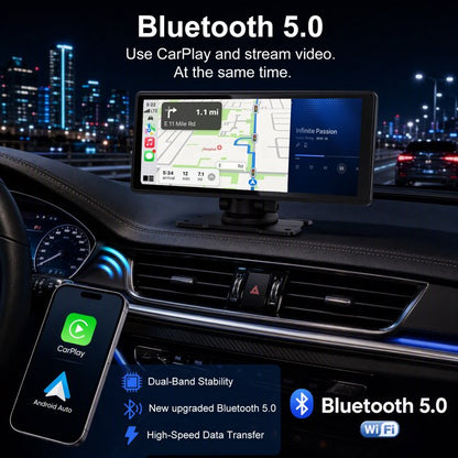 10.26" Wireless Carplay Screen for Car 4K Dash Cam Carplay & Android Auto, Includes 32GB SD Card, 1080p Backup Camera, Map Navigation/Mirror Link/Voice Control/Bluetooth/Music Player, Plug & Play