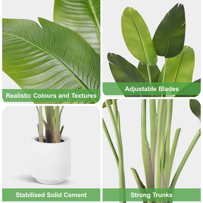 4 Feet Artificial Bird Of Paradise Plant Tropical Palm Tree for Indoor Outdoor, Perfect Faux Plants for Home Garden Office Store Decoration
