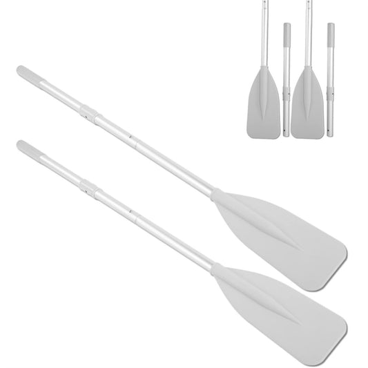 Kayak Paddles, 2pcs Lightweight Kayak Fishing Paddle with Detachable Aluminum Alloy Shaft, Ribbed Blade Canoe Boat Oars with Anti-Slip Grips, Lightweight Paddle Design for All Kayaks, Silver