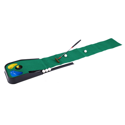Eotvia Golf Putting Green, 79in Indoor Golf Putting Mat with Auto Ball Return, Golf Putting Set with 1 Telescopic Putter+5 Golf Balls, Mini Golf Game for Home Office Backyard Party, Golf Gifts for Men