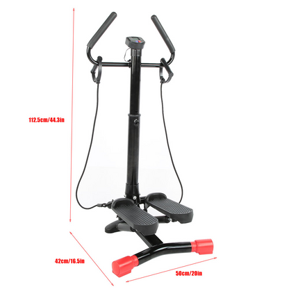Eotvia Stair Stepper with Handlebars, Stair Stepper with Resistance Band for Home Gym Cardio, Air Stepper for Exercise Step Climber Machine with Digital Monitor, Anti-slip Mat, 220lbs Weight Capacity