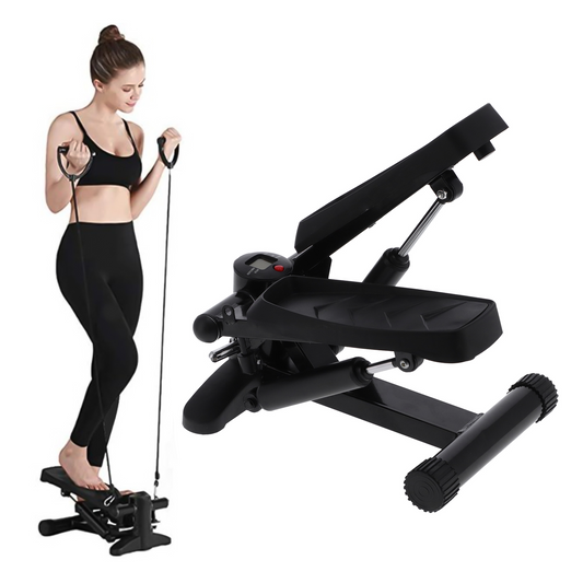 Eotvia Steppers for Exercise, Portable Mini Stepper with Resistance Bands for Home Gym Cardio, Air Stepper Climber Machine with Digital Monitor, Anti-slip Mat, Under Desk Exercise Machine, Max 330lbs