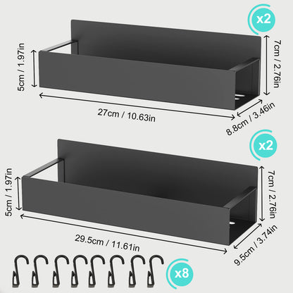 4 PACK Side Refrigerator Storage Rack Iron Magnetic Kitchen Shelf Wall Mounted Spice Rack
