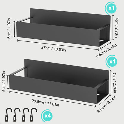 2 PACK Side Refrigerator Storage Rack Iron Magnetic Kitchen Shelf Wall Mounted Spice Rack