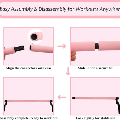 Pilates Bar Kit with Resistance Bands,Pilates Bar with Stackable Bands Workout Equipment for Legs,Hip,Waist and Arm,Exercise Fitness Equipment for Women & Men Home Gym Yoga Pilates