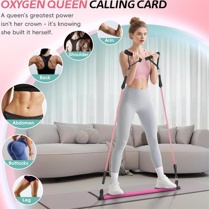 Pilates Bar Kit with Resistance Bands,Pilates Bar with Stackable Bands Workout Equipment for Legs,Hip,Waist and Arm,Exercise Fitness Equipment for Women & Men Home Gym Yoga Pilates
