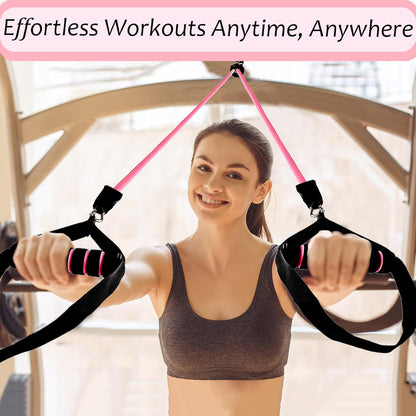 Pilates Bar Kit with Resistance Bands,Pilates Bar with Stackable Bands Workout Equipment for Legs,Hip,Waist and Arm,Exercise Fitness Equipment for Women & Men Home Gym Yoga Pilates