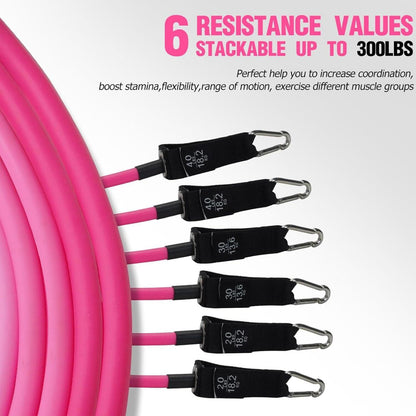 Pilates Bar Kit with Resistance Bands,Pilates Bar with Stackable Bands Workout Equipment for Legs,Hip,Waist and Arm,Exercise Fitness Equipment for Women & Men Home Gym Yoga Pilates