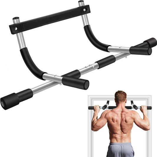 Pull Up Bar for Doorway, Thickened Steel Upper Body Workout Bar, Adjustable Width Locking, Max Limit 330 lbs, Multi-Grip Strength Chin-Up Bar for Strength Training, Home & Gym, Black