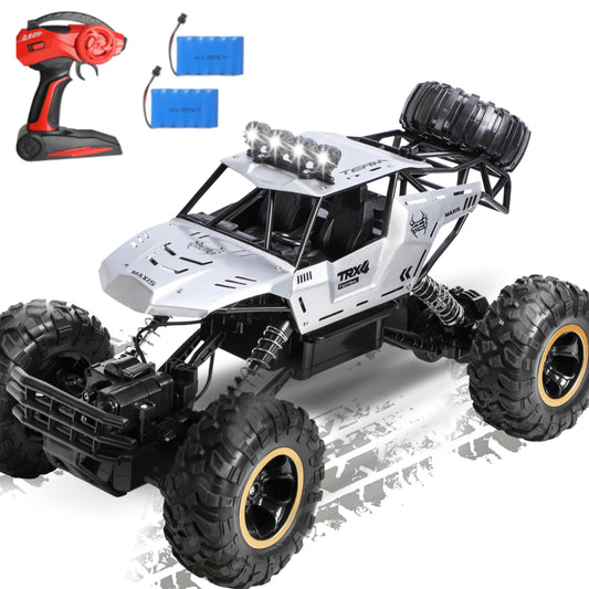 Alloy Off Road RC Truck 1:12 Electric Rock Crawler 4X4 RTR RC Crawler 2.4GHz RC Car Toy Crawling Remote Control Car for Kids Adults Beginners, 2 Batteries