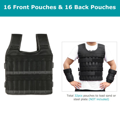 Adjustable Weighted Vest + Leg Weights + Arm Weights for Men(77, 13 & 11 lbs), 3-in-1 Weighted Running Vest for Walking, Jogging & Strength Training, Ideal Weighted Workout Vest for Men