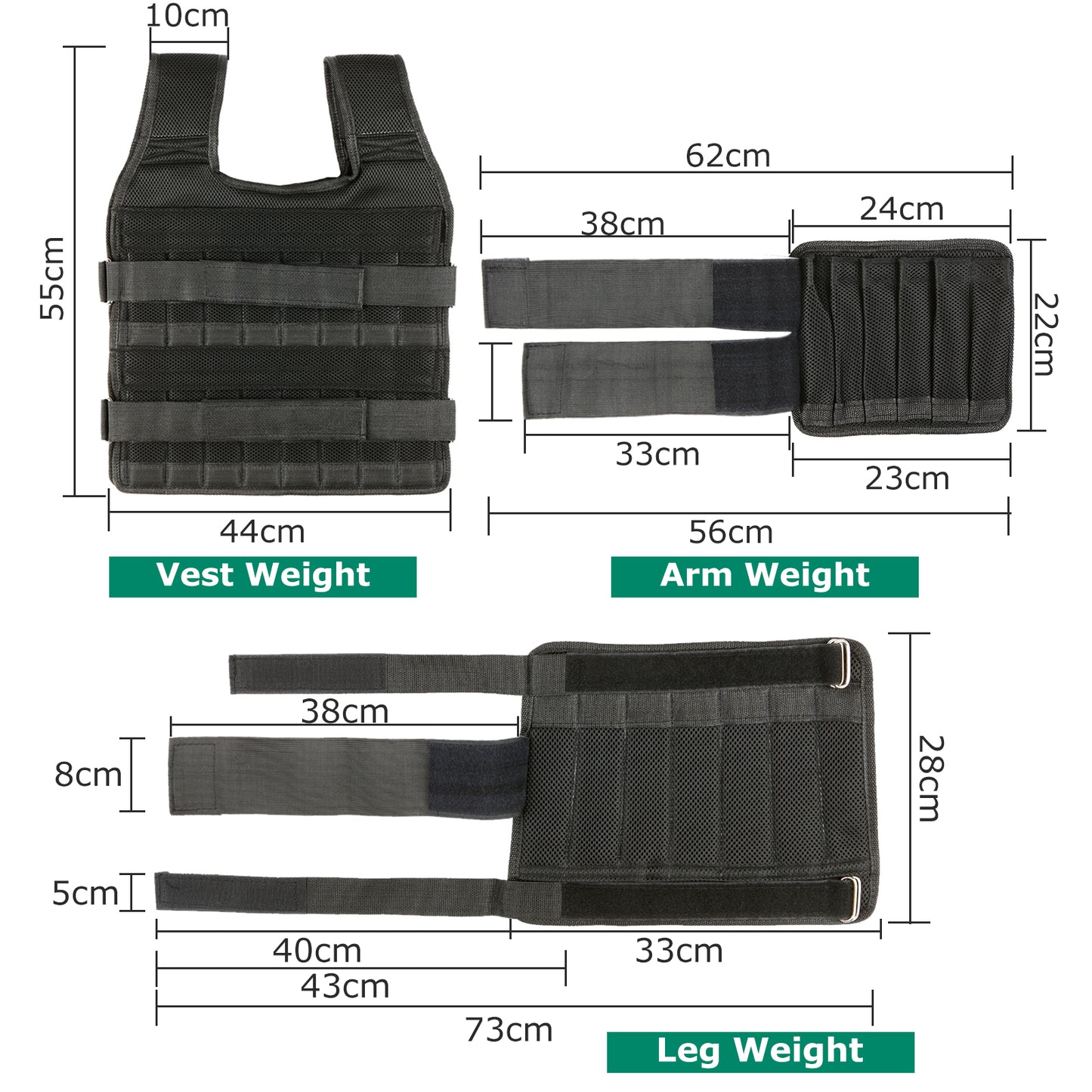 Adjustable Weighted Vest + Leg Weights + Arm Weights for Men(77, 13 & 11 lbs), 3-in-1 Weighted Running Vest for Walking, Jogging & Strength Training, Ideal Weighted Workout Vest for Men